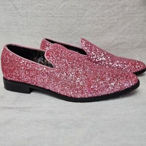 Enzo Romeo Men's Vintage Glitter Dress Loafers Slip On Shoes Classic Costume